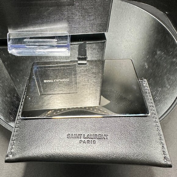 Saint Laurent Black Compact Card Holder Mirror - NIB - Picture 3 of 3